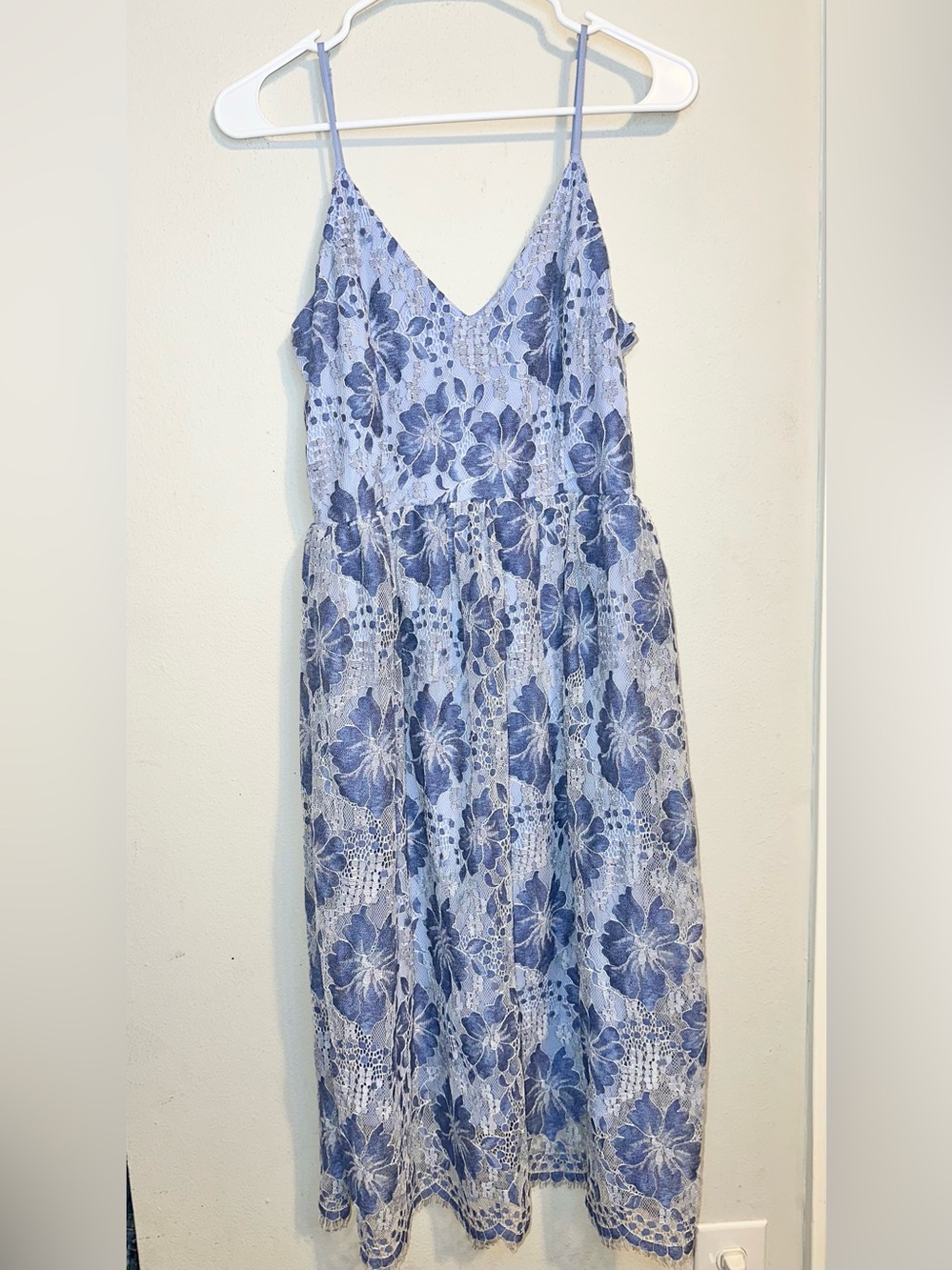 GB Blue Floral Lace Midi Sundress